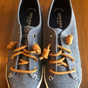 New Women Sperry Seacoast Chambray Blue 7